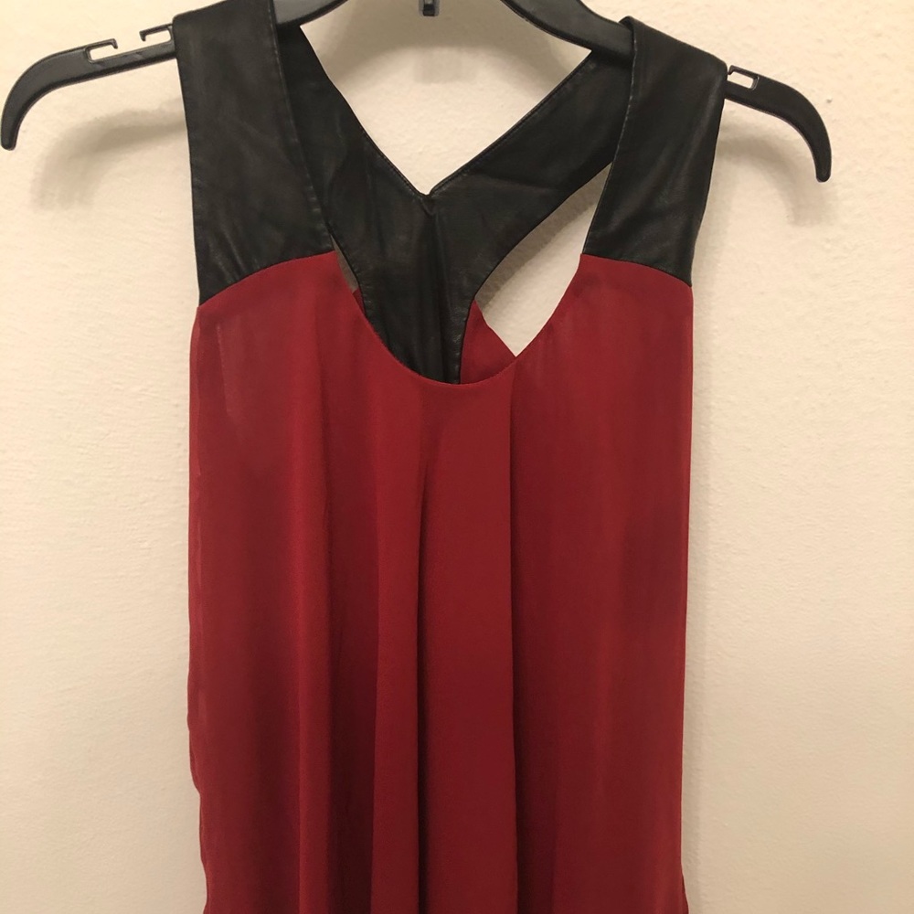 Flowy, cross-back red tank